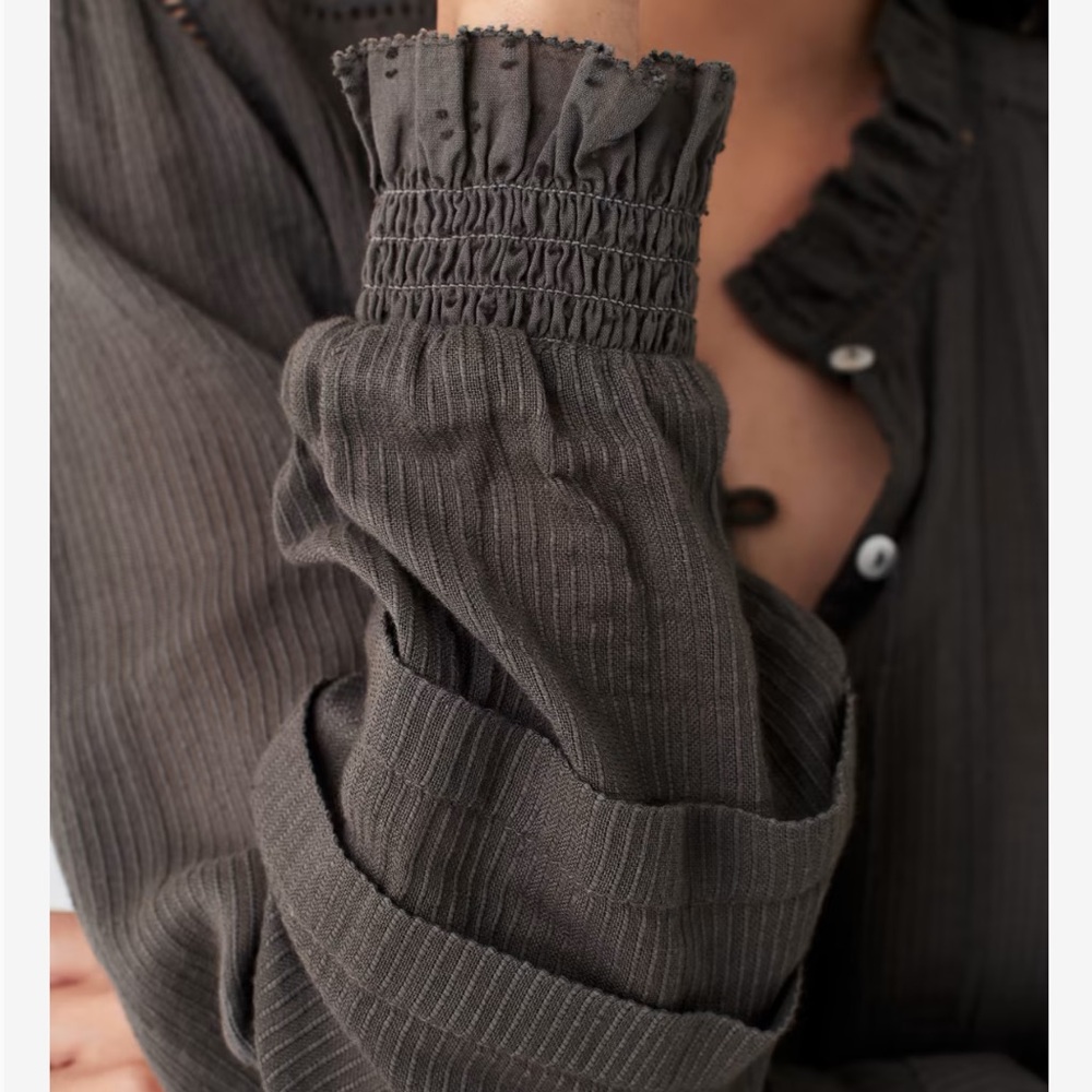 Faherty Dark Gray Button Down Shirt - image 3